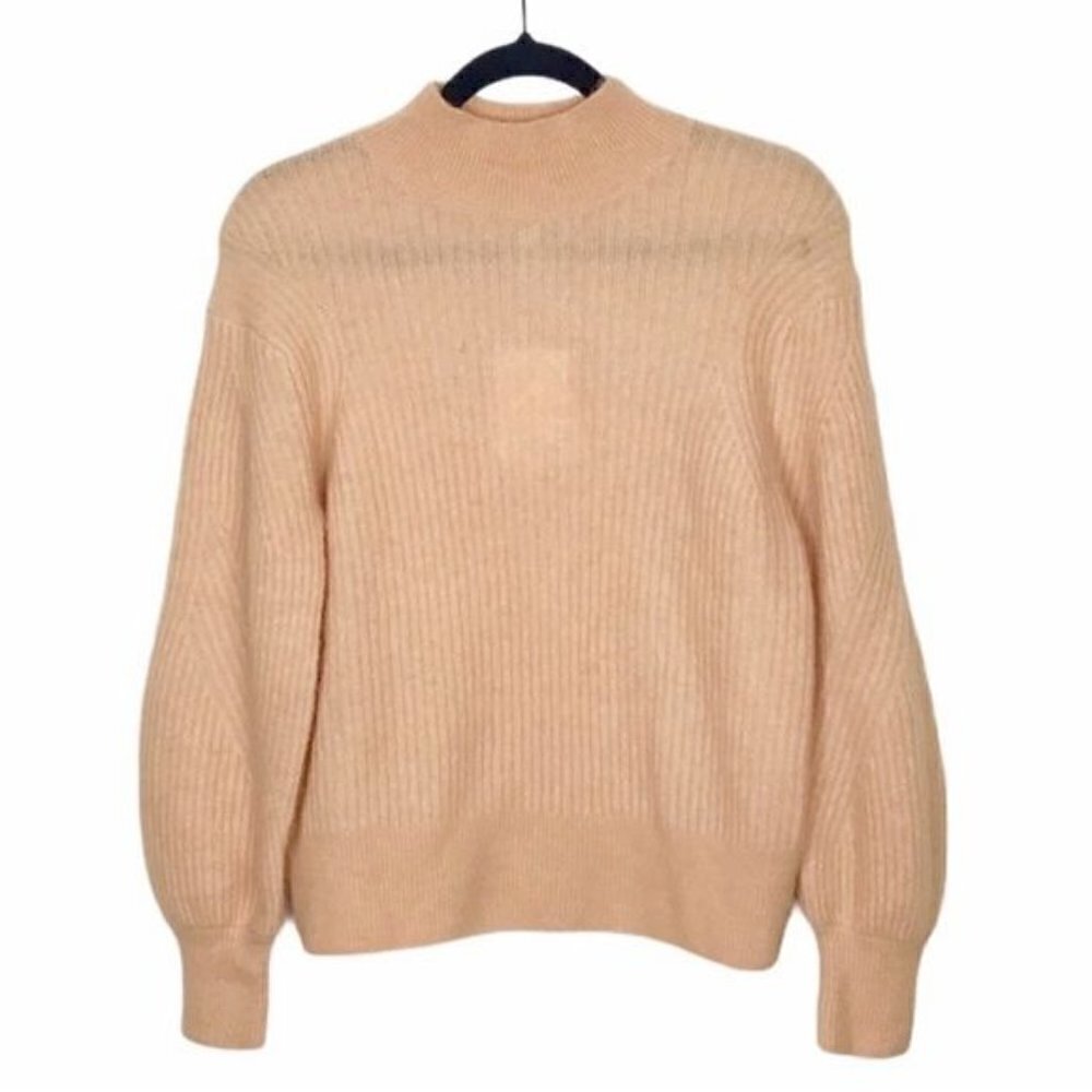 & Other Stories Peach Orange Alpaca Wool Blend Mock Neck Sweater XS
